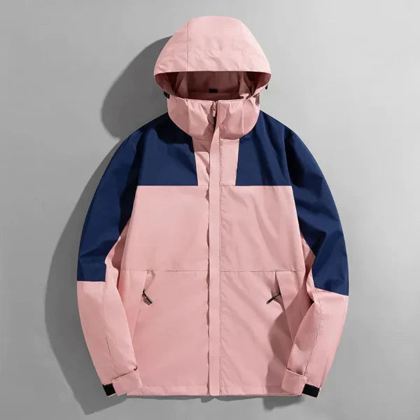 Men’s Outdoor Jacket – Regular Fit – Water-Resistant – Detachable Hood – Zipper Closure