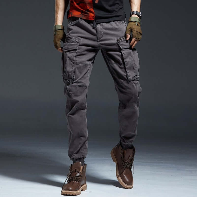 Men’s Cargo Jogger Pants – Relaxed Fit – Tapered Leg – Cotton Blend – Adjustable Waist