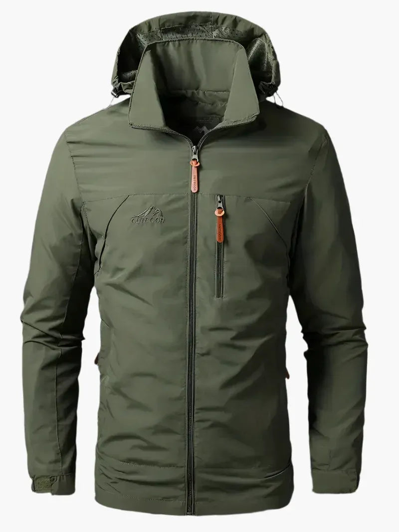 Men’s Hiking Jacket – Windproof Waterproof – Regular Fit – Hooded with Zipper Pockets