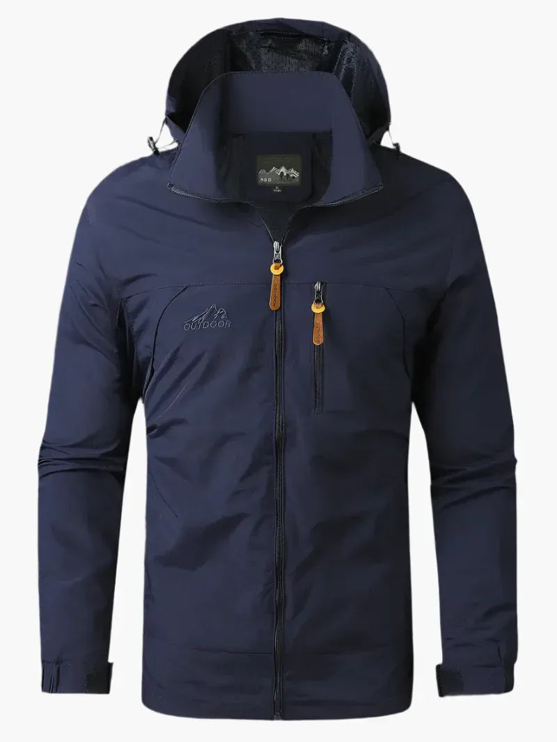 Men’s Hiking Jacket – Windproof Waterproof – Regular Fit – Hooded with Zipper Pockets