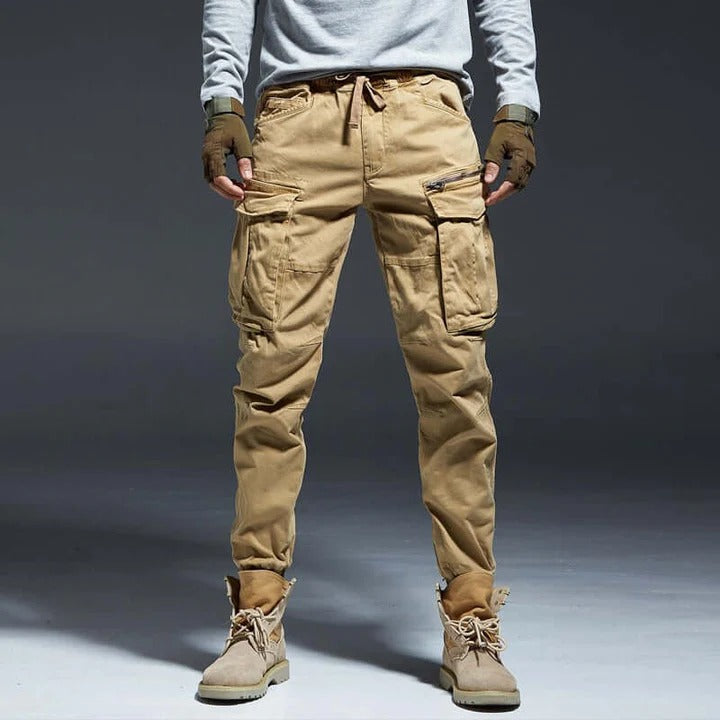 Men’s Cargo Jogger Pants – Relaxed Fit – Tapered Leg – Cotton Blend – Adjustable Waist
