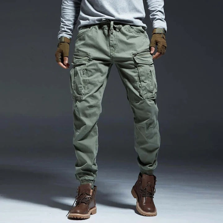 Men’s Cargo Jogger Pants – Relaxed Fit – Tapered Leg – Cotton Blend – Adjustable Waist