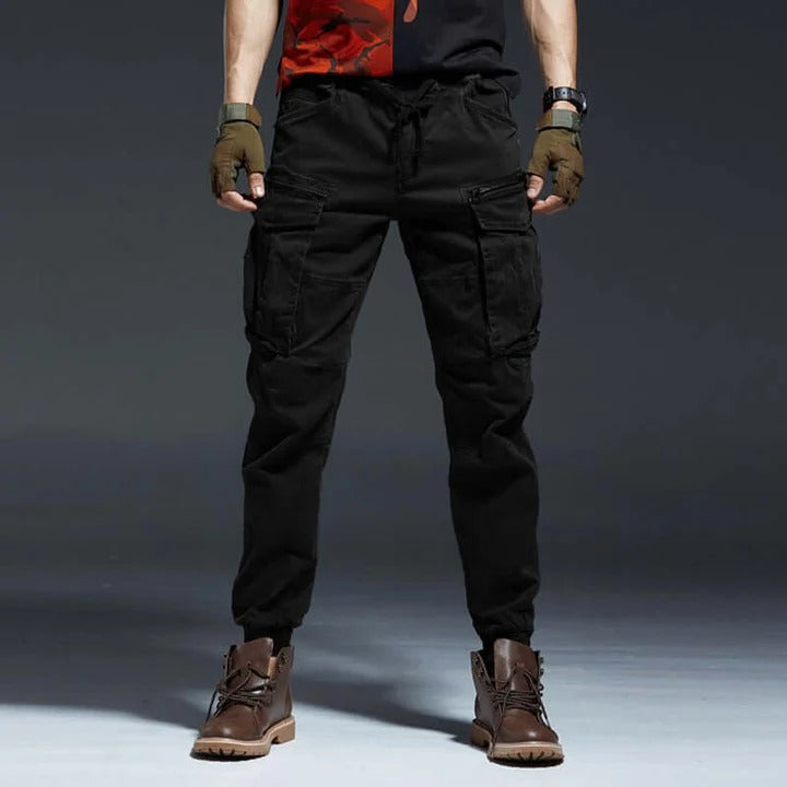 Men’s Cargo Jogger Pants – Relaxed Fit – Tapered Leg – Cotton Blend – Adjustable Waist
