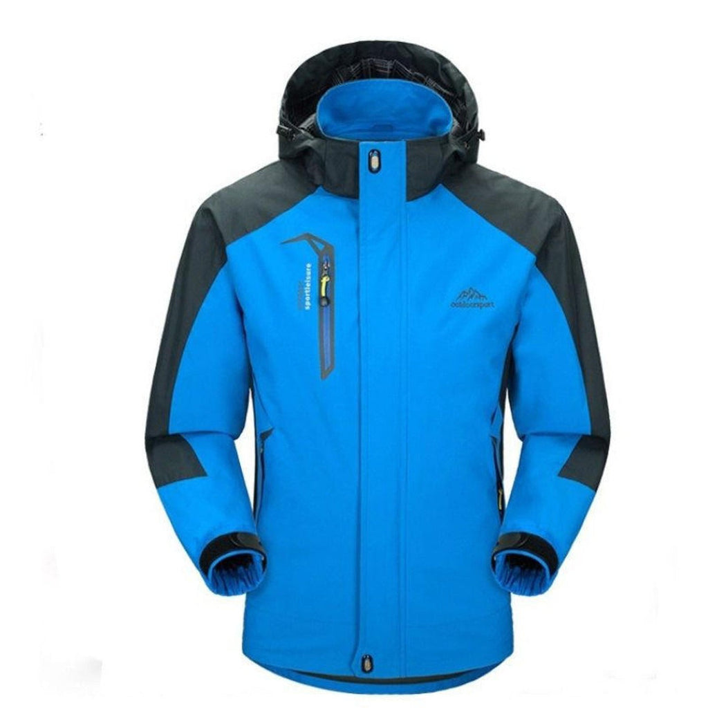 Men’s Outdoor Zip Jacket – Waterproof Windproof – Hooded – Regular Fit – Reinforced Panels