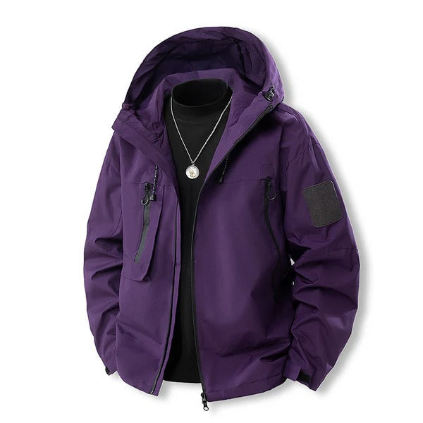 Men’s Outdoor Jacket – Waterproof – Regular Fit – Hooded – Zip Front – Flap Pockets