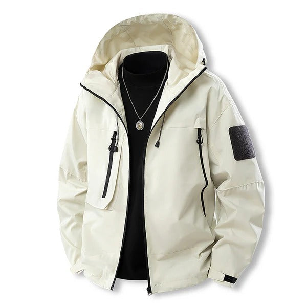 Men’s Outdoor Jacket – Waterproof – Regular Fit – Hooded – Zip Front – Flap Pockets