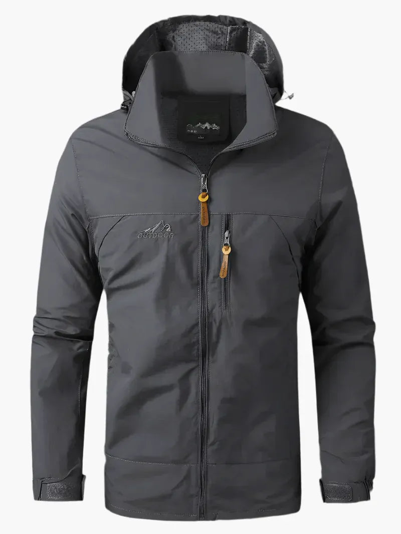Men’s Hiking Jacket – Windproof Waterproof – Regular Fit – Hooded with Zipper Pockets
