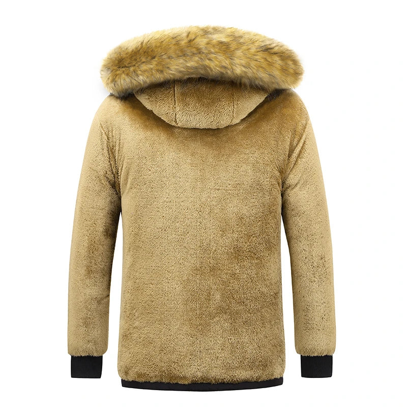 Men’s Padded Jacket – Mid-Length – Fur Hood – Quilted – Regular Fit – Weather-Resistant