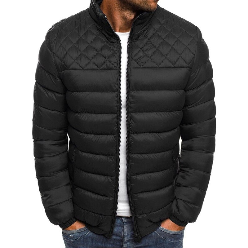 Men’s Jacket - Stand Collar - Zip Closure -Warm & Comfortable