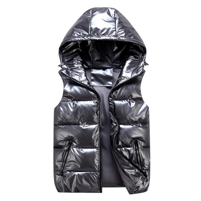 Men’s Sleeveless Puffer Vest – Quilted Hooded Design – Regular Fit – Outdoor Casual