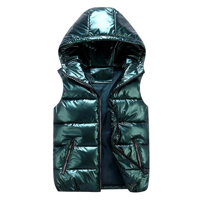 Men’s Sleeveless Puffer Vest – Quilted Hooded Design – Regular Fit – Outdoor Casual