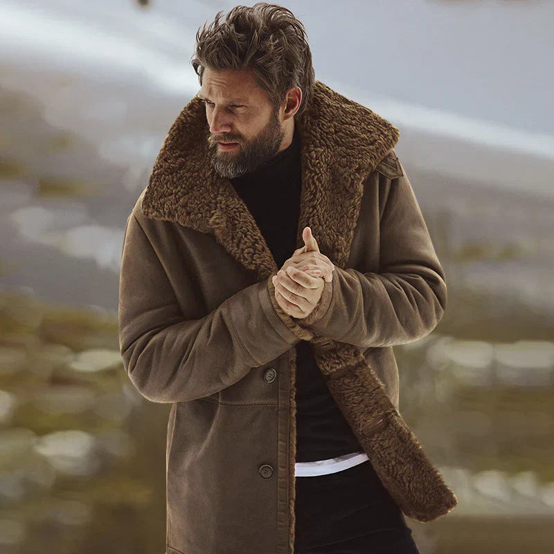 Men’s Parka Jacket – Relaxed Fit – Faux Shearling Lined – Water-Resistant Mid-Thigh Length