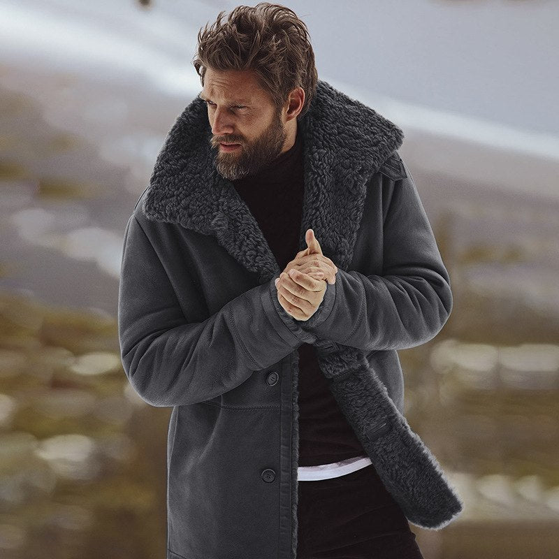 Men’s Parka Jacket – Relaxed Fit – Faux Shearling Lined – Water-Resistant Mid-Thigh Length