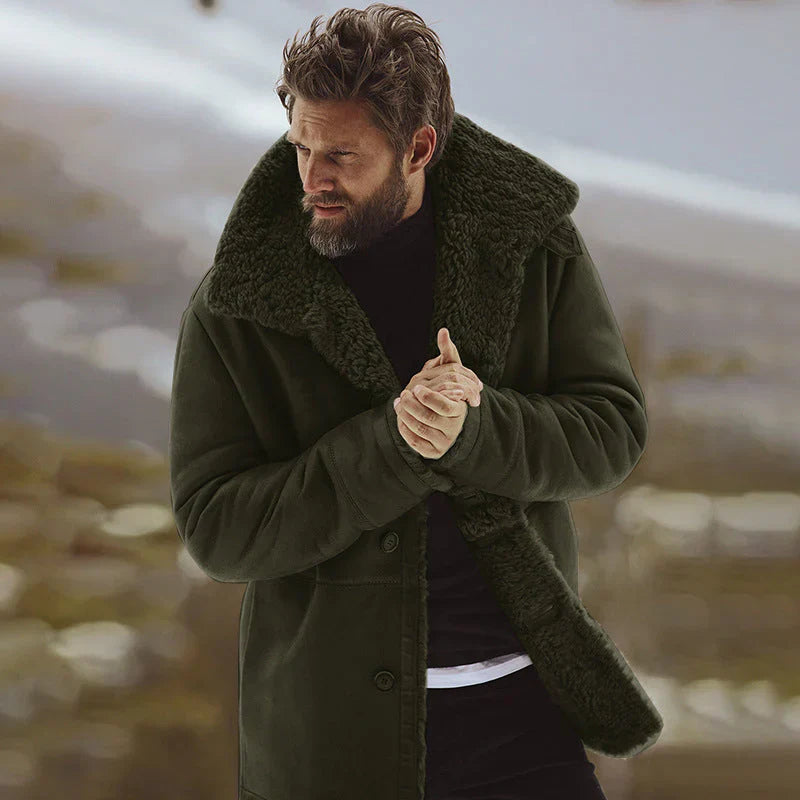 Men’s Parka Jacket – Relaxed Fit – Faux Shearling Lined – Water-Resistant Mid-Thigh Length