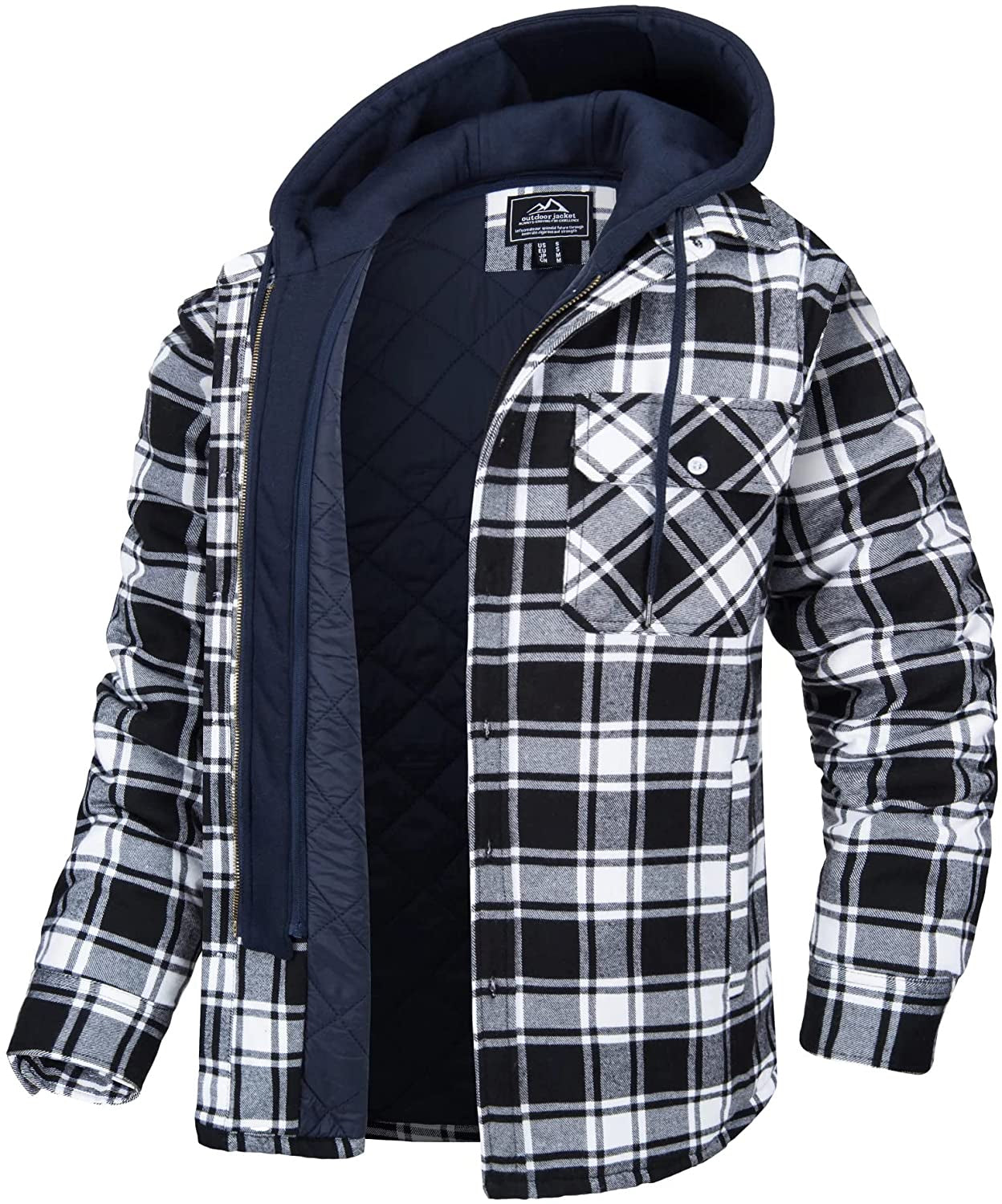 Men’s Coat – Relaxed Fit – Quilted Lining – Cotton Blend – Detachable Hood