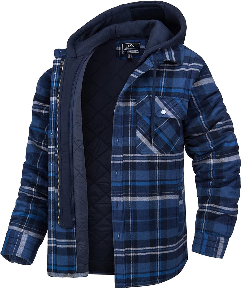 Men’s Coat – Relaxed Fit – Quilted Lining – Cotton Blend – Detachable Hood