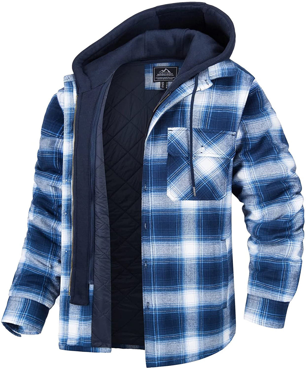 Men’s Coat – Relaxed Fit – Quilted Lining – Cotton Blend – Detachable Hood