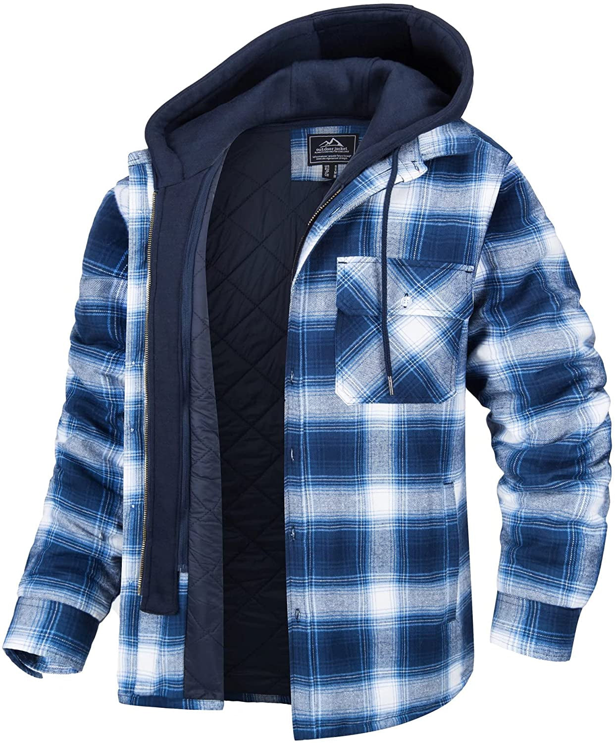 Men’s Coat – Relaxed Fit – Quilted Lining – Cotton Blend – Detachable Hood