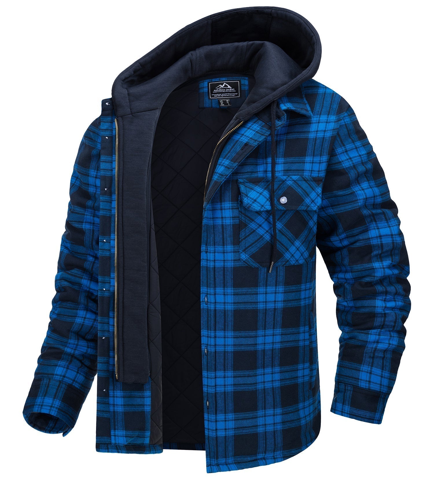 Men’s Coat – Relaxed Fit – Quilted Lining – Cotton Blend – Detachable Hood