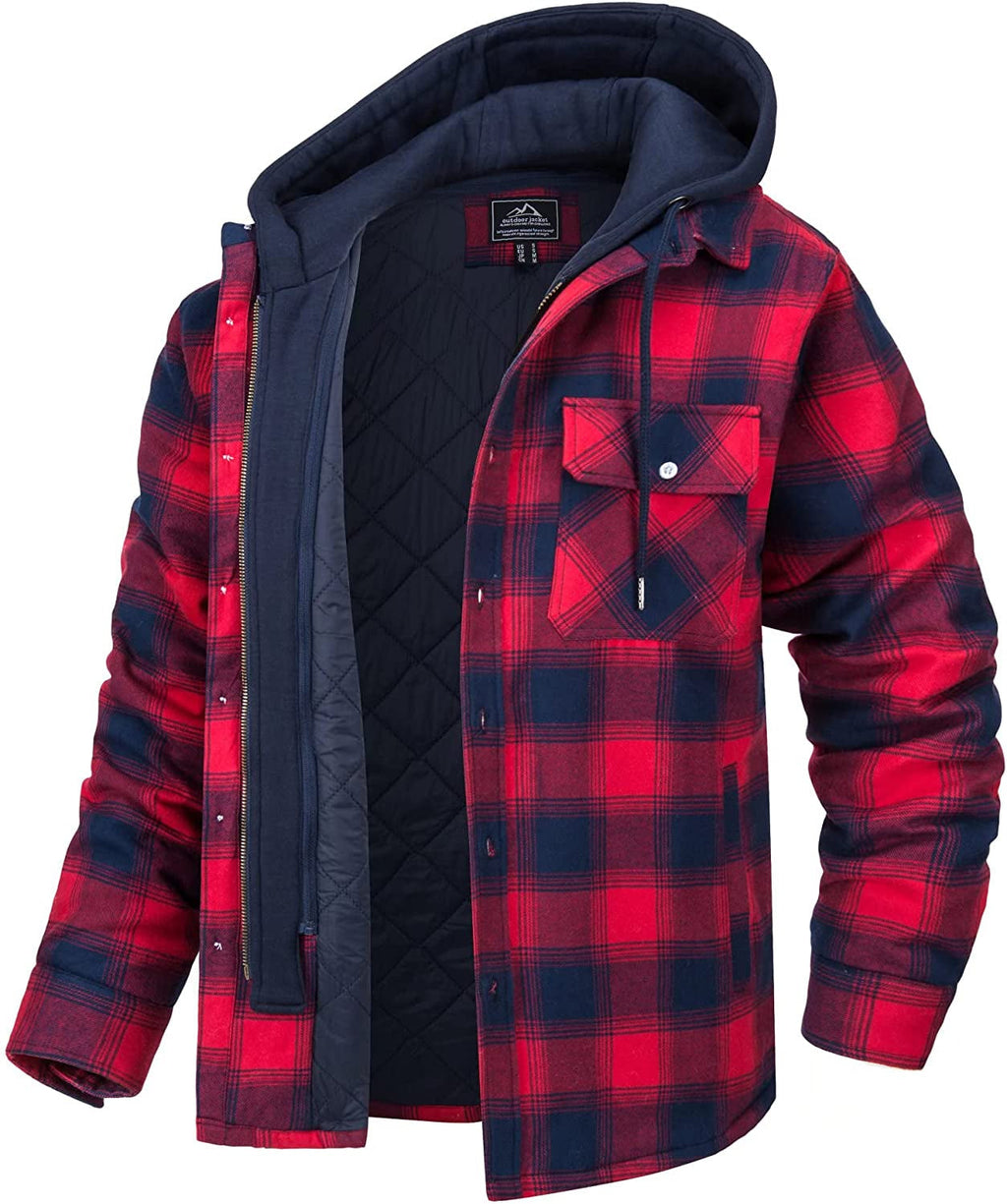 Men’s Coat – Relaxed Fit – Quilted Lining – Cotton Blend – Detachable Hood