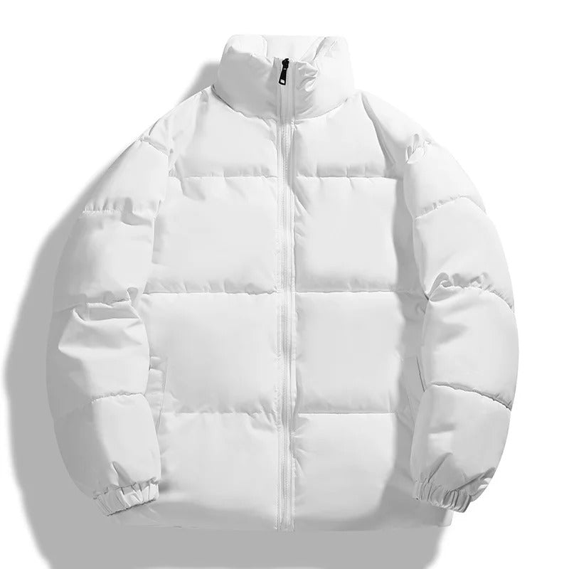 Men’s Puffer Jacket – Oversized Fit – Quilted Padding – High Collar – Zip Front