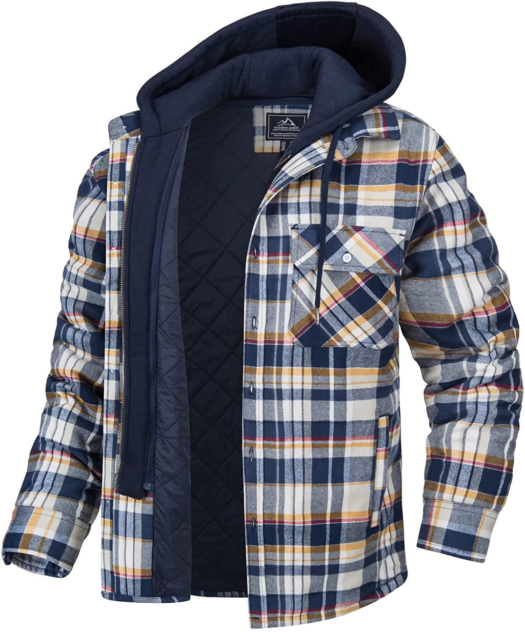 Men’s Coat – Relaxed Fit – Quilted Lining – Cotton Blend – Detachable Hood