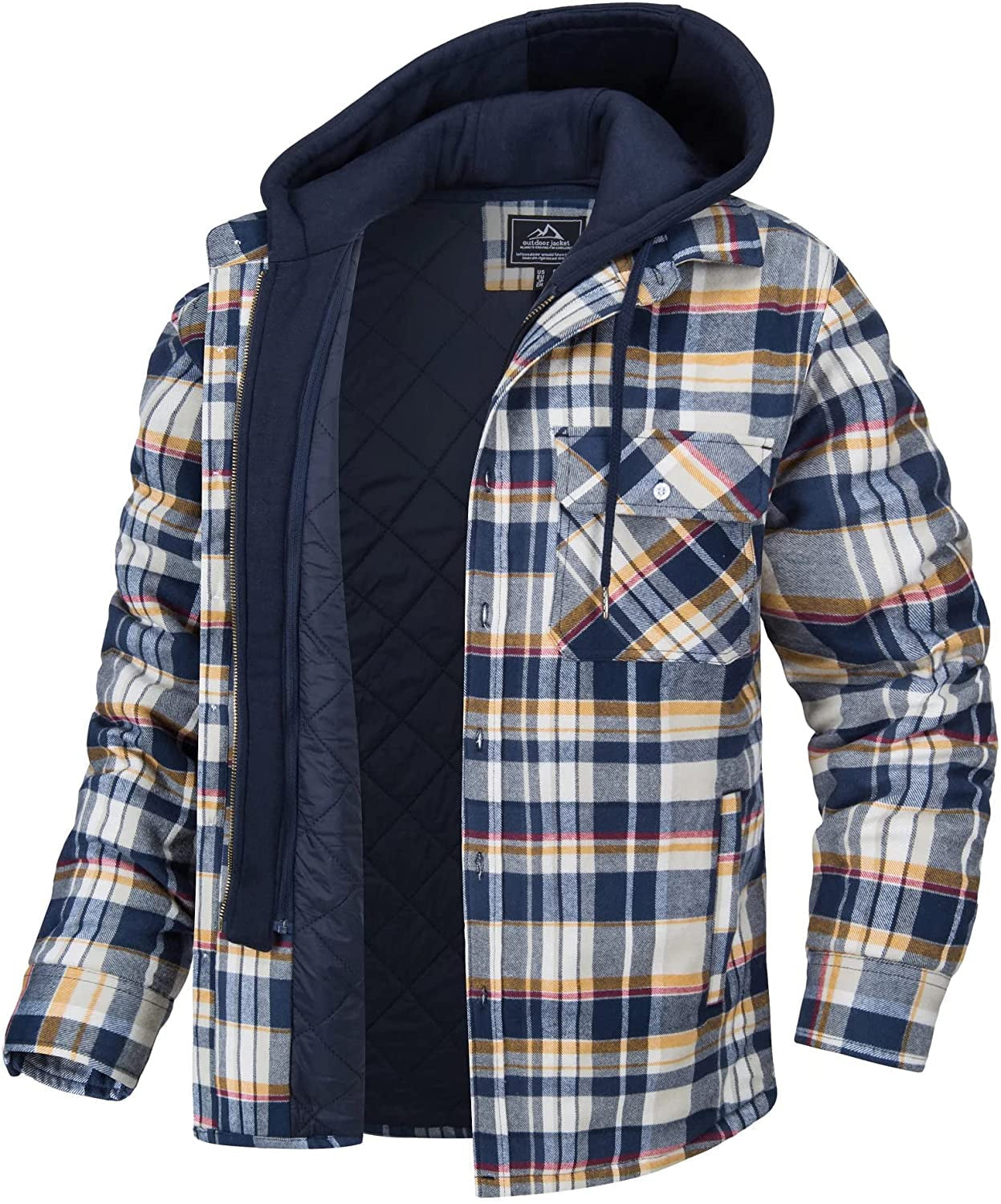 Men’s Coat – Relaxed Fit – Quilted Lining – Cotton Blend – Detachable Hood